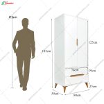 کمد لباس 2 کشو هومان