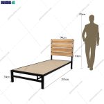 تخت خواب فلزی بابونه یک نفره آدمک گامی نو