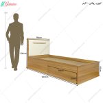 تخت خواب ساده و شیک، تخت خواب کشودار آلوا