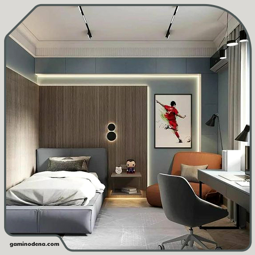 دکوراسیون اتاق پسرانه،تخت خواب مدرن، میزتحریر جدید، تخت خواب پسرانه