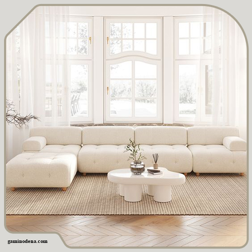 چیدمان پذیرایی اِل شکل در سال 1403