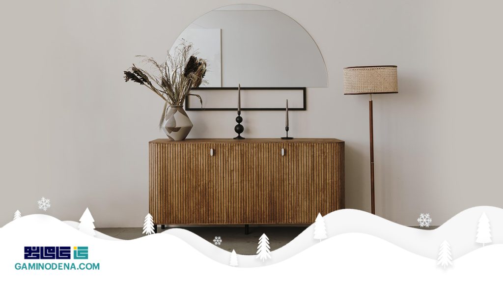 نحوه ست کردن گلدان‌ ها، آینه و تابلوها روی میز کنسول