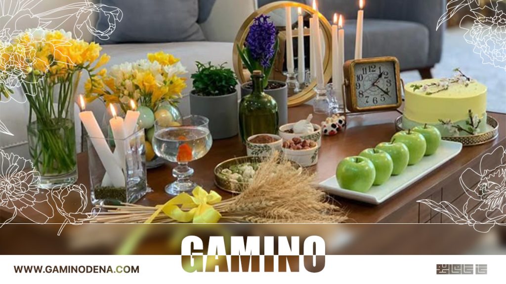 سفره هفت سین روی میز کنسول