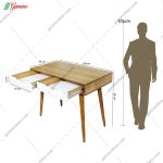 ست میز تحریر و کتابخانه آپارتمانی بلوط