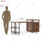 ست میز تحریر و کتابخانه فلزی زلال