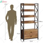 ست میز تحریر و کتابخانه فلزی نیوان