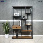 ست میز تحریر و کتابخانه فلزی دلماه