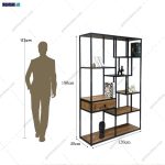 ست میز تحریر و کتابخانه فلزی دلماه