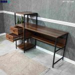ست میز تحریر و کتابخانه فلزی دلماه