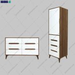 ست کمد و دراور مدرن نیلا