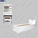 ست تخت خواب و میز آرایش آپارتمانی گندم