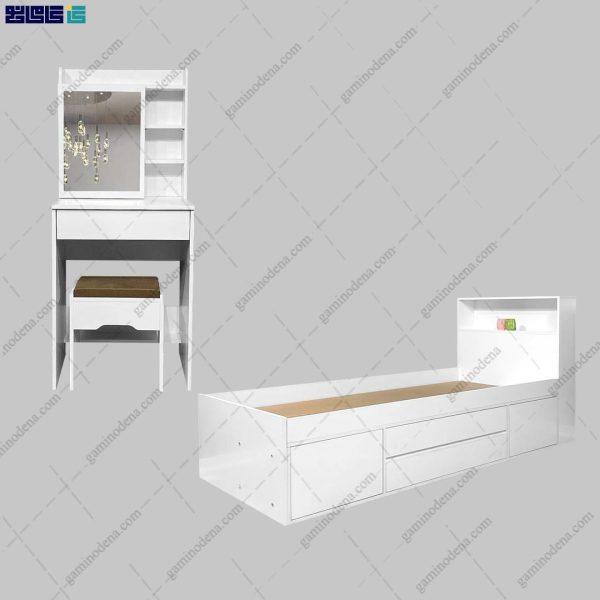 ست تخت خواب و میز آرایش آپارتمانی گندم