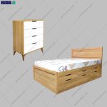 ست تخت خواب و دراور کشودار آریاناز