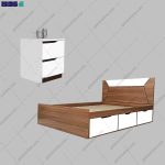 ست تخت خواب و پاتختی کشودار ستاره