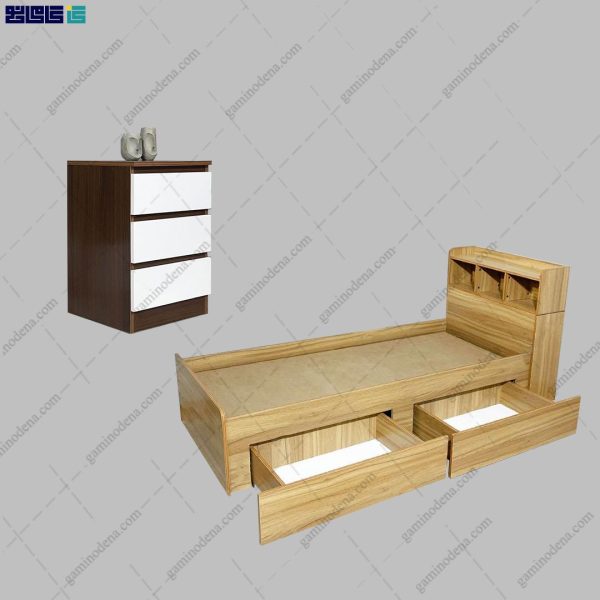 ست تخت خواب و پاتختی آپارتمانی نووا