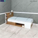 نمای کناری از تخت خواب شایراد با تشک از gamino