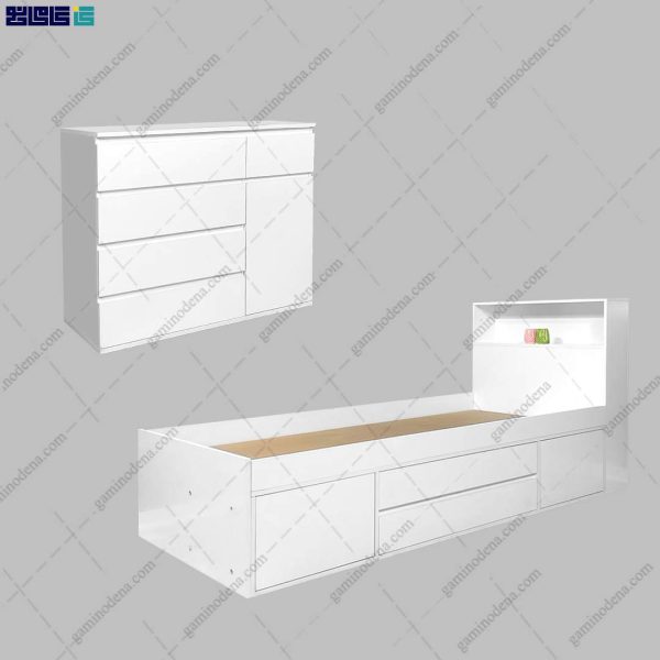 ست تخت خواب و دراور مدرن شیدا