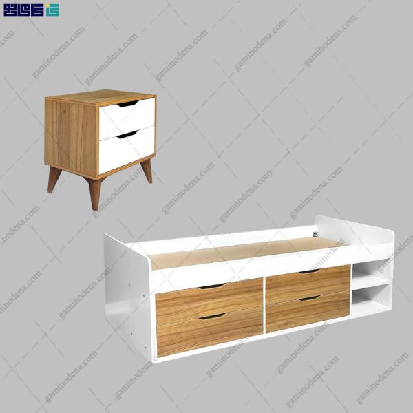 ست تخت خواب و پاتختی مدرن ماهوان