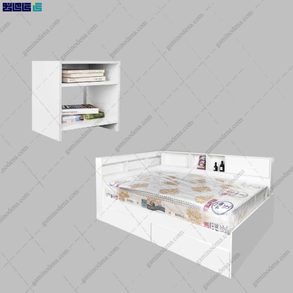 ست تخت خواب و پاتختی مدرن مونا