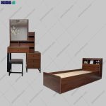 ست تخت خواب و میز آرایش آپارتمانی طلا