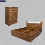 ست تخت خواب و دراور ساده و شیک لیزا