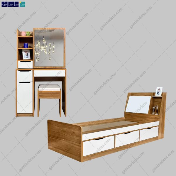 ست تخت خواب و میز آرایش آپارتمانی زوشا