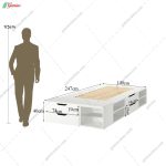 ست تخت خواب و پاتختی کشودار نگار