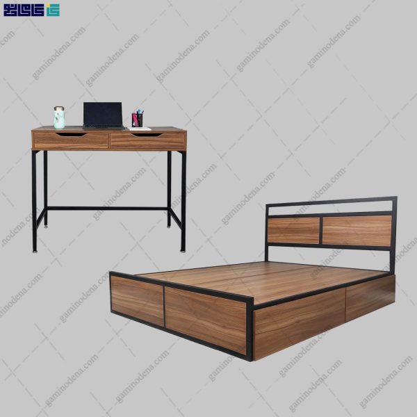 ست تخت خواب و میزتحریر فلزی یزدان