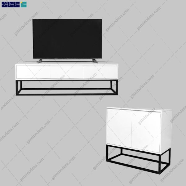 ست میز تلویزیون و جاکفشی پایه فلزی حافظ