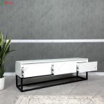 ست میز تلویزیون و جلومبلی پایه فلزی نورسا