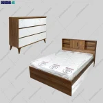ست تخت خواب و دراور همتا از برند گامی نو