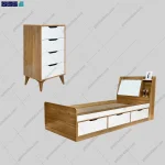 ست تخت خواب و جاکفشی آلما از برند گامی نو