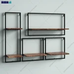 نمای کناری از شلف فلزی و ام دی اف شمس