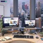 نمای اصلی و ساده از استند مانیتور دو نفره آرین